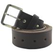 Men’s Genuine Leather Belt with Stitch Detail – Brown (5XL)