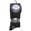 Men's Plain Cotton Blend Big Foot Socks - Gentle Grip (3 Pair Pack) - Black