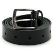 Men's Plain Leather Belts 1.25" - Black (Small)