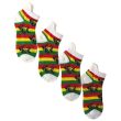 Rasta Coloured Rasta Man Printed Trainer Socks - White Wholesale
