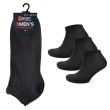 Mens 3 Pack Black Trainer Socks