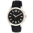 Wholesale Mens Henley Lazer Cut Bezel Silicone Strap Watch - Black 