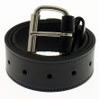 Men's Plain Black Roller Buckle Belt 