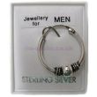 Men's Sterling Silver Sleeper With Silver Ball Design 18mm
