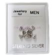 Men's Sterling Silver Skull & Cross Bones Stud