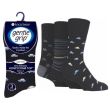 Men's "Transport Design" Gentle Grip Socks (3 Pair Pack) - Asst 