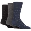 Men's Micro Rectangle Gentle Grip Cotton Blend Ankle Socks (3 Pack) - Black/Navy/Charcoal