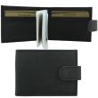 Men’s Leather RFID Euroborse Snap Closure Bifold Wallet – Black