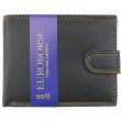 Men's Leather RFID Snap Bifold Wallet - Black/Camel