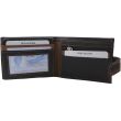 Men's Leather RFID Snap Bifold Wallet - Black/Camel