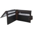 Men's Leather RFID Snap Bifold Wallet - Black/Camel
