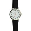 Men's Pelex Classic Round Dial Leather Strap Watch - Black & Silver