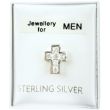 Men's Sterling Silver Cross Ear Stud - 10mm