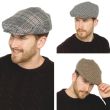 Men's Tweed Design Flat Caps - Assorted Colours