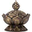 Metal Lotus Incense Cone Holder – Brass Finish (8cm)