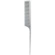 Metal Pin Tail Barber Hair Comb -  Silver - 25cm