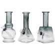 Mini Glass Waterpipe Black & Clear - Assorted Design (6inch)