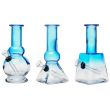 Mini Glass Waterpipe Blue & Clear - Assorted Design (6inch)