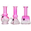 Mini Glass Waterpipe Pink & Clear - Assorted Design (6inch)