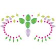 Multicolour Adhesive Face Jewels - Green & Pink