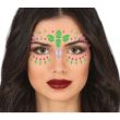 Multicolour Adhesive Face Jewels - Green & Pink