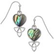 Natural Paua Shell Celtic Heart Hook Earrings