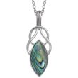 Natural Paua Shell Celtic Oval Knot Pendant Necklace