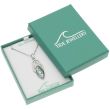 Natural Paua Shell Celtic Oval Knot Pendant Necklace