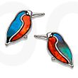 Blue & Amber Paua Shell Kingfisher Stud Earrings