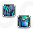 Natural Paua Shell Square Stud Earrings