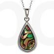 Natural Paua Shell Teardrop Pendant Necklace