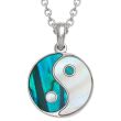 Natural Paua Shell Ying-Yang Pendant Necklace