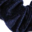 Navy Blue Large Shiny Velvet Hair Scrunchie - 12cm