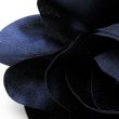 Navy Blue Satin Aliceband With Double Flower - 0.5cm Wide