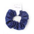 Navy Blue Satin Hair Scrunchie - 10cm