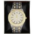 Wholesale Men's Diamante Encrusted NY London Watch - Gold/Black