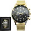 NY London Men's Mesh Bracelet Watch  - Gold/Black