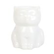 Shiny White Cat Oil Burner - 9.5cm 