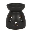 Black Cat Cut Out Oil Burner - 10.5cm