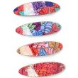 Oval Barrette Clip With Floral Print - Assorted Colours (9cm)