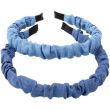 Blue Ruched Denim Aliceband – Assorted - 1.5cm
