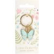 Pastel Blue Butterfly Enamel Keyring