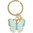 Pastel Blue Butterfly Enamel Keyring