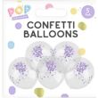 Pastel Glitter Confetti Party Balloons – 5 Pack