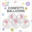 Pastel Glitter Confetti Party Balloons – 5 Pack