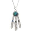 Paua Shell Dream Catcher Pendant Necklace