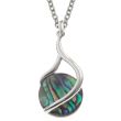 Paua Shell Twist Pendant Necklace