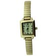 Wholesale Pelex Ladies Square Glow in The Dark Metal Expander Strap Watch - Gold