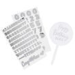 Personalise Acrylic Cake Topper with two Silver sticker sheets