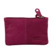 Genuine Leather Zipped Coin Purse - Pink